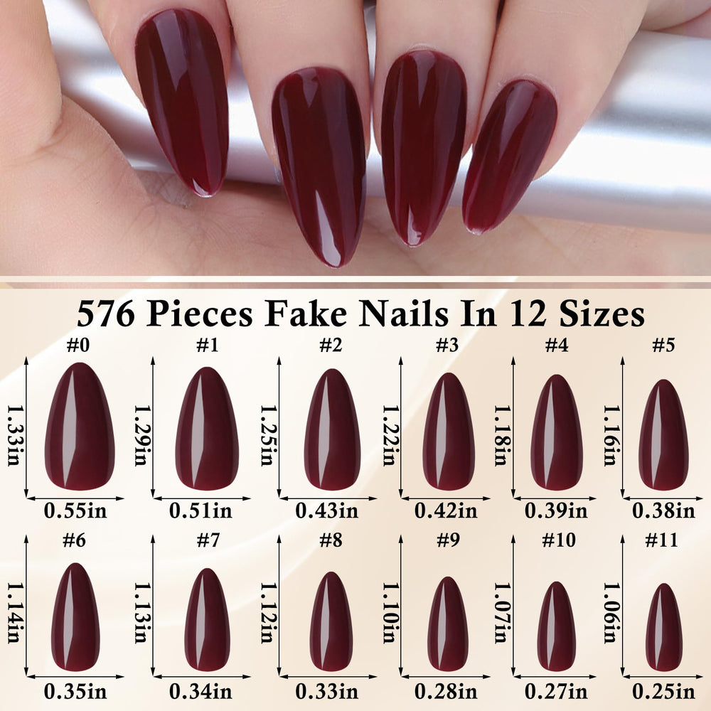 LoveOurHome 24-colors glossy almonds deliver quick style updates with a single nail set.