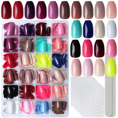 LoveOurHome 576pc coffin press-on nails kit for versatile at-home manicures