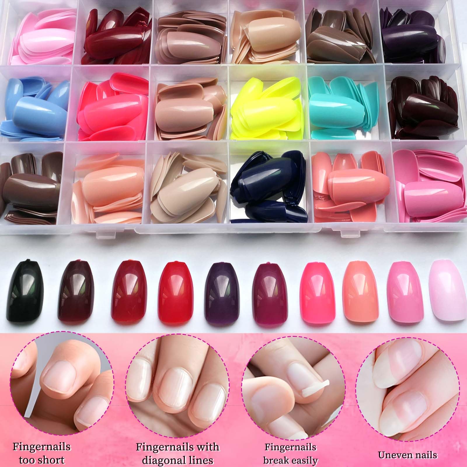 LoveOurHome ABS material combines durability and flexibility for reliable nail tips