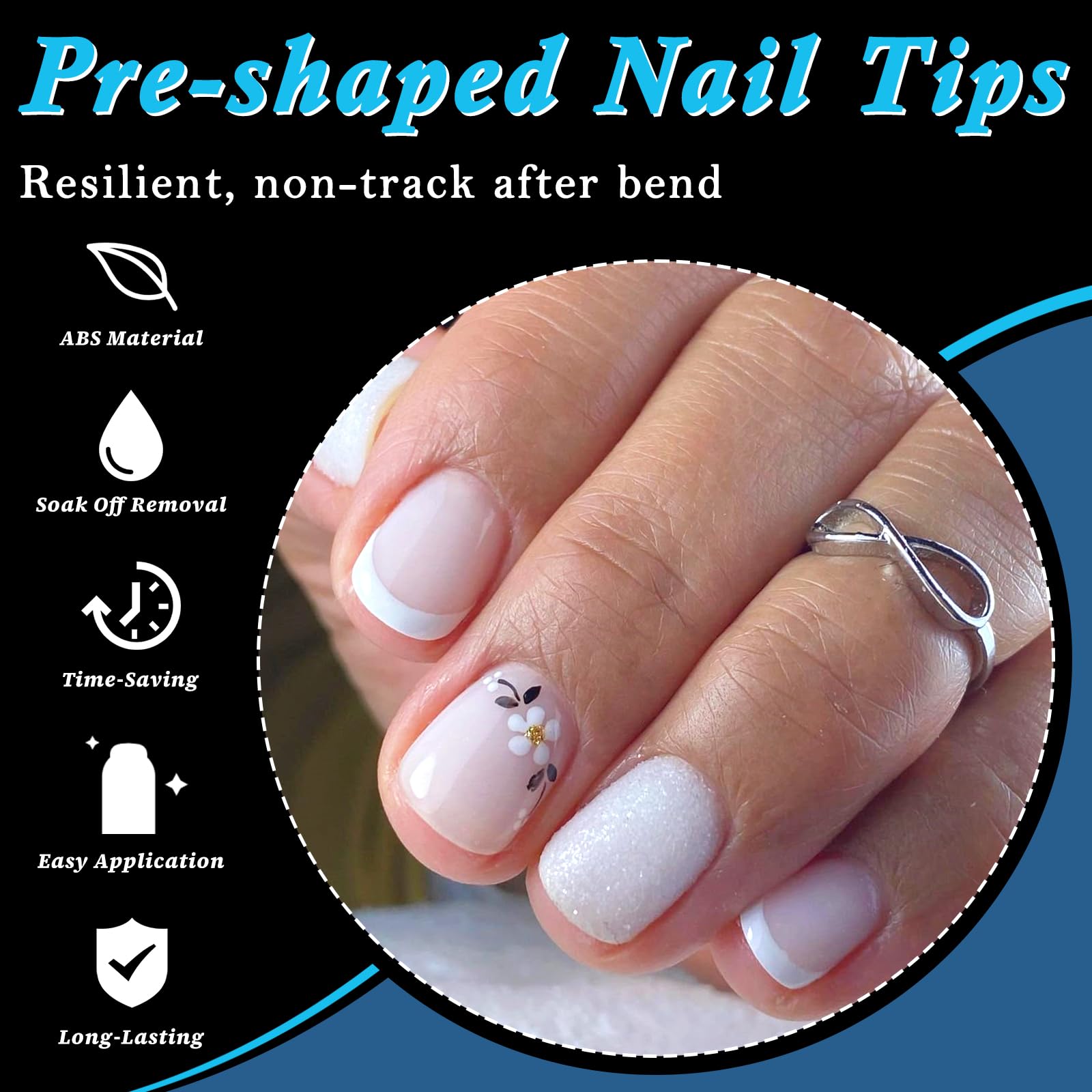 LoveOurHome DIY-friendly nail tips ready for gel polish, glitter, or art.