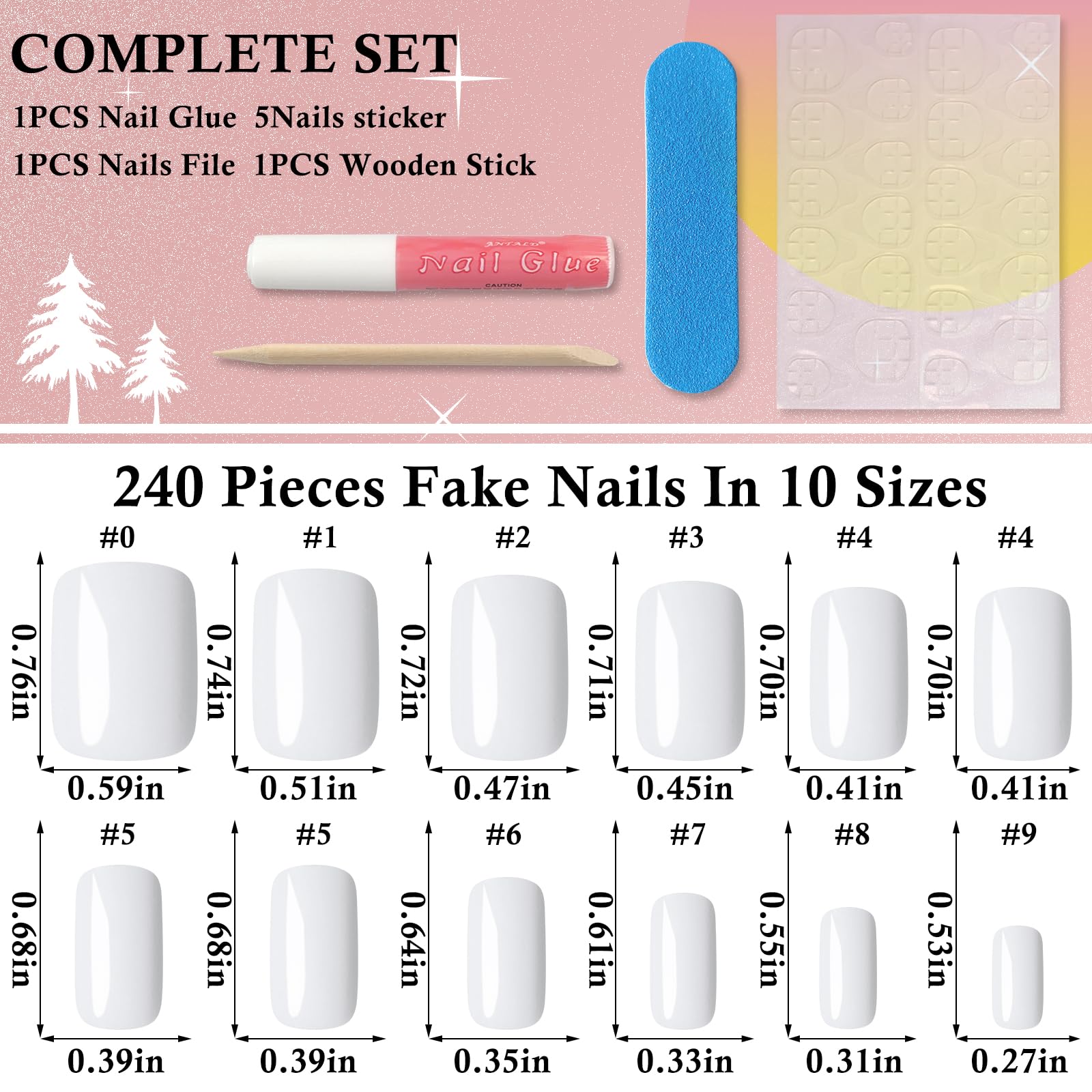 LoveOurHome press-on nails kit with glue included for easy DIY nails.