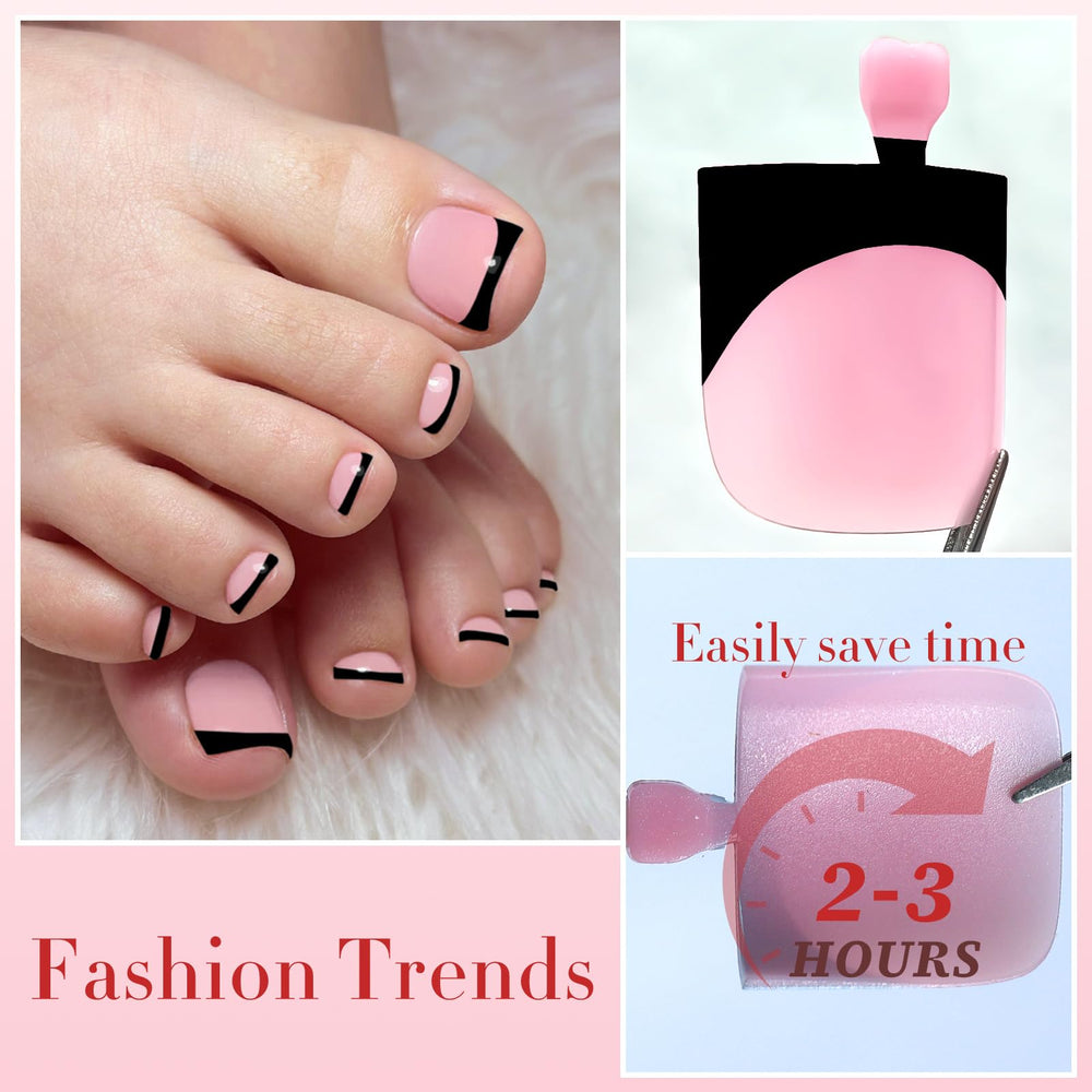 LoveOurHome glue on toe nail tips with adhesive tabs for quick removal