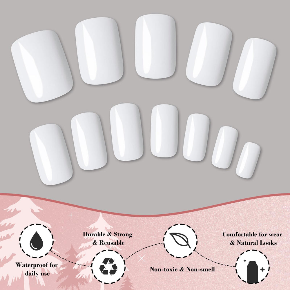 LoveOurHome twelve-size square nails provide an easy, snug fit for varied nail beds.