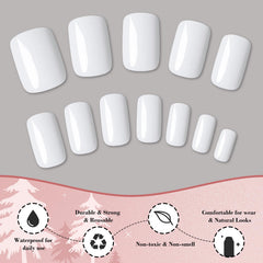 LoveOurHome twelve-size square nails provide an easy, snug fit for varied nail beds.
