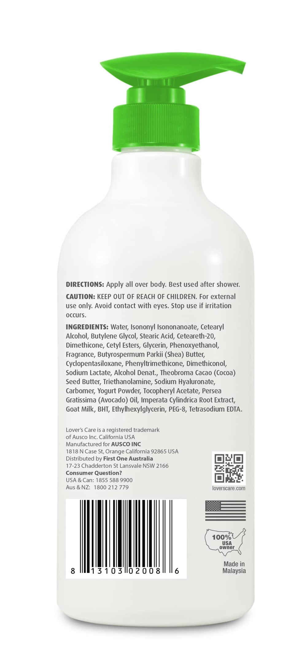 Lovercare Goat Milk Lotion avocado product-shot suggesting premium daily moisturizer
