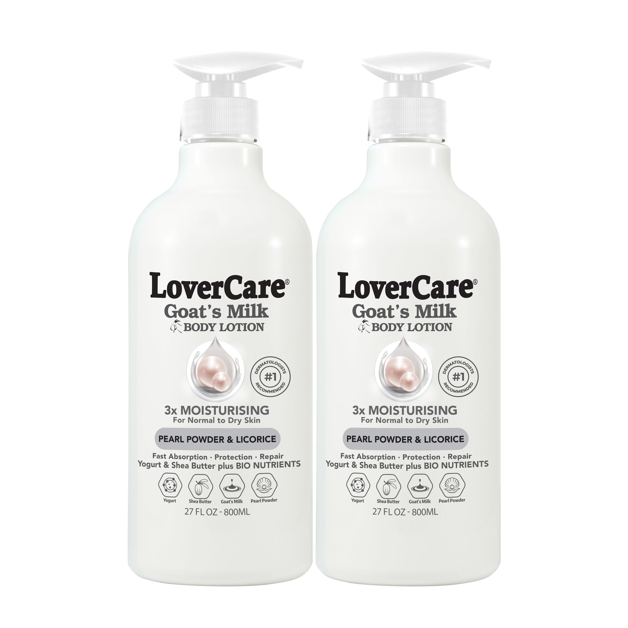 Lover's Care Goat Milk Body Lotion bottle for smooth, hydrated skin.