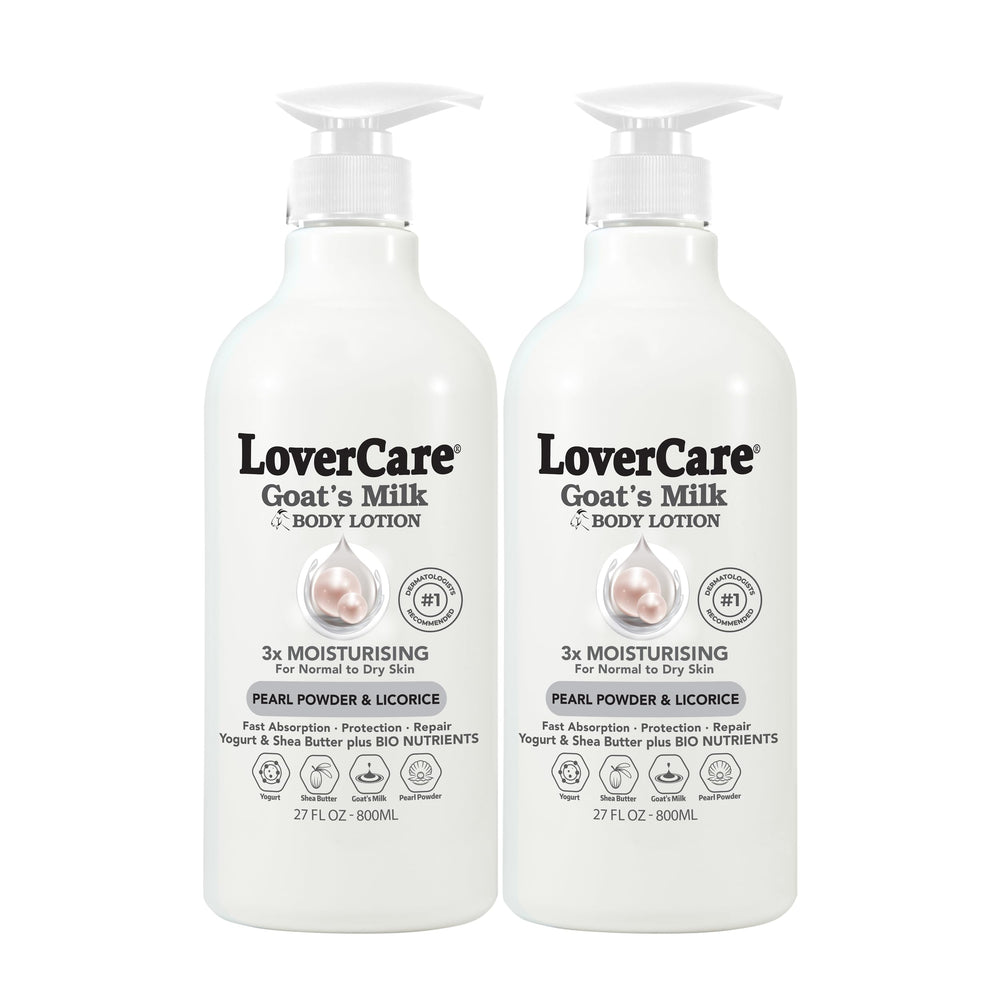Lover's Care Goat Milk Body Lotion bottle for smooth, hydrated skin.