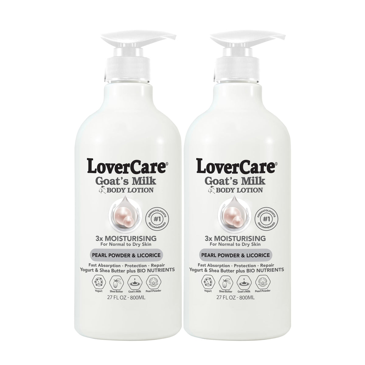 Lover's Care Goat Milk Body Lotion bottle for smooth, hydrated skin.
