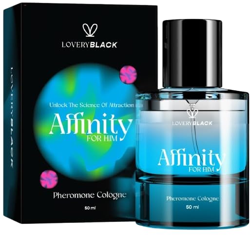 LOVERY Affinity for Him bottle showcases a balanced amber-musk profile for confident nights