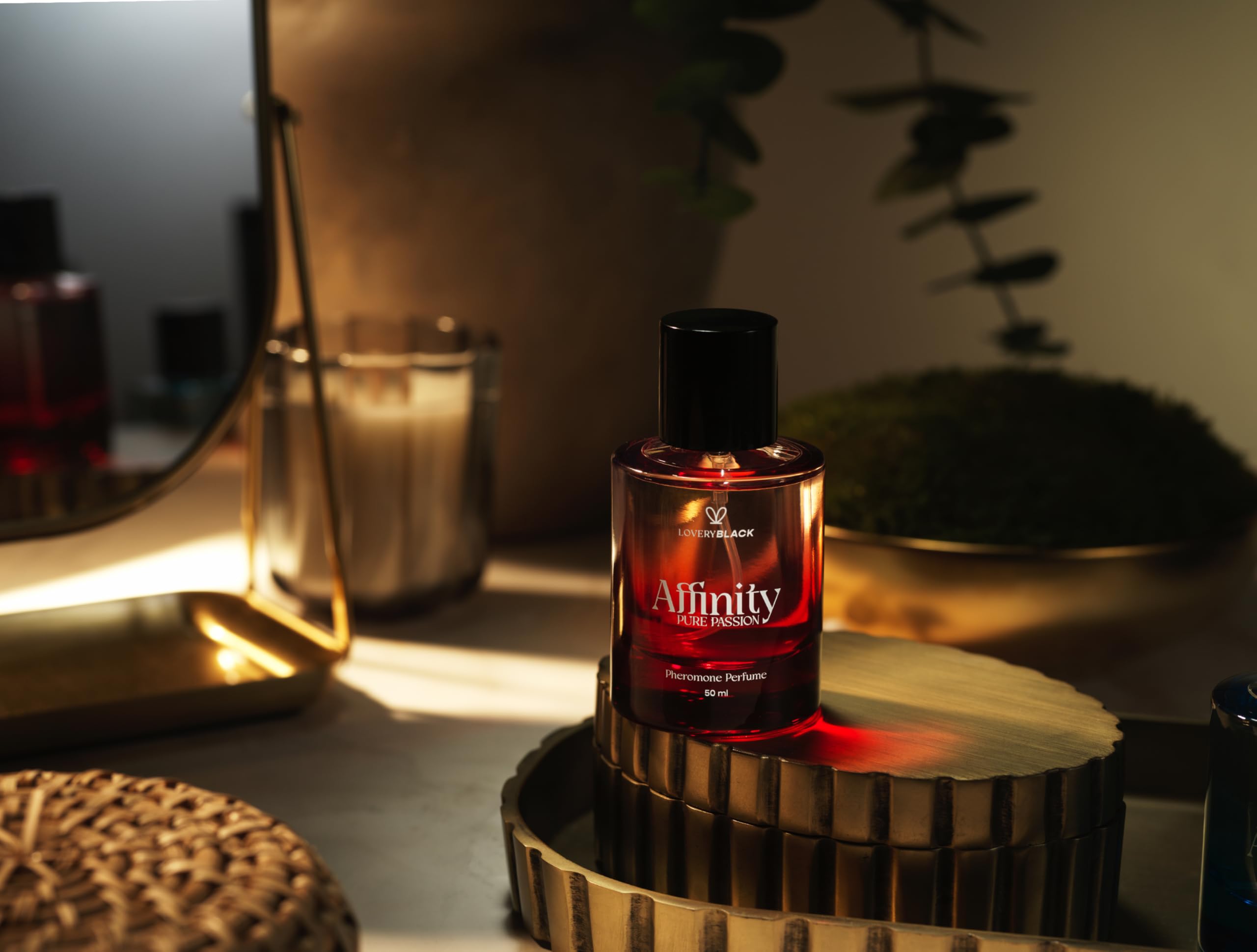 LOVERY Affinity Pure Passion lifestyle scene showcases versatile unisex fragrance