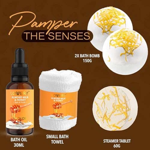 LOVERY almond milk honey bath salt soothes and relaxes during a soak