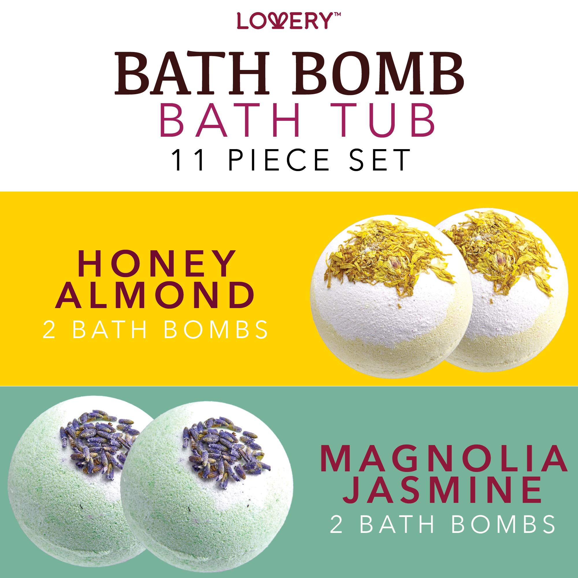 Lovery pink cherry blossom bath bomb for a relaxing floral soak.