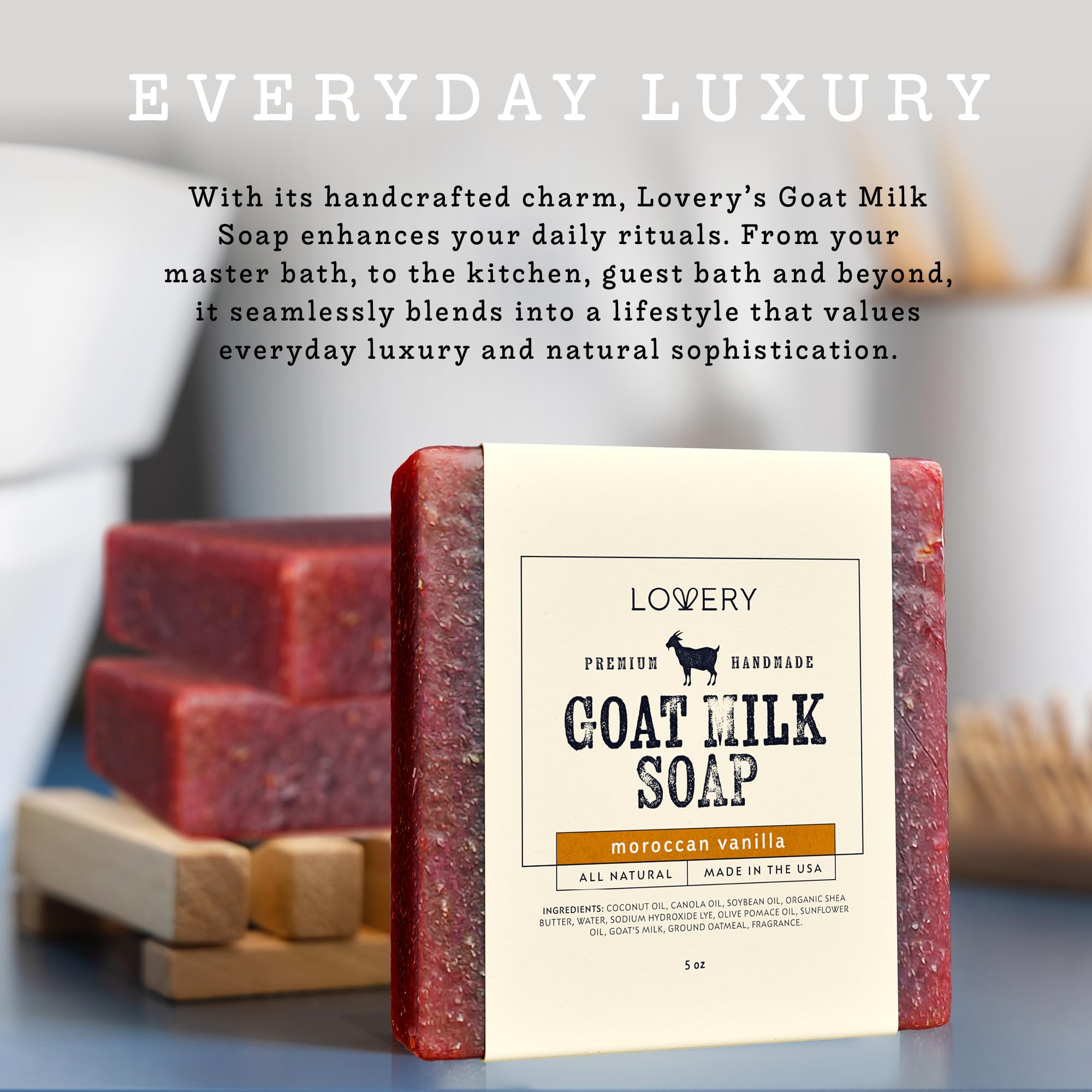 LOVERY exfoliating oatmeal base provides gentle exfoliation in the soap