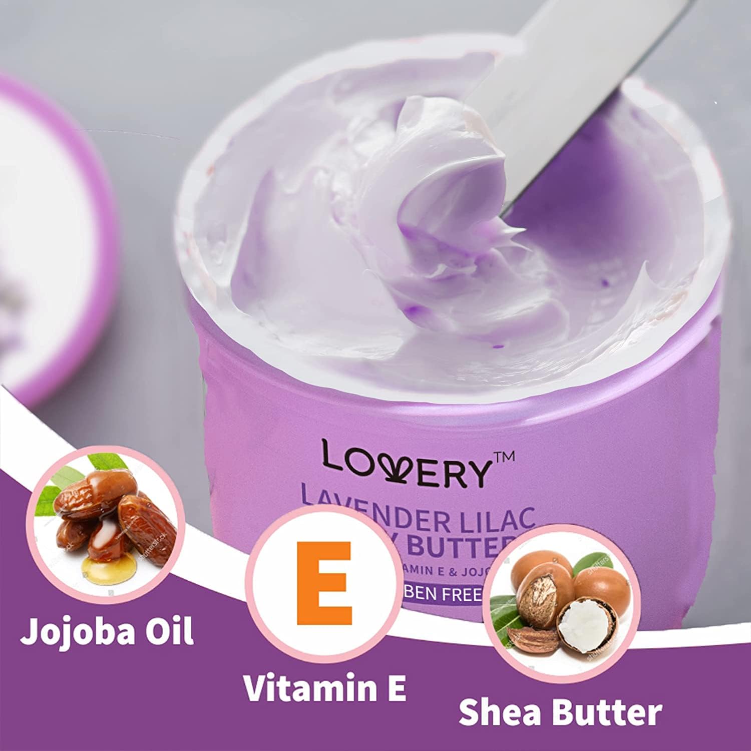 LOVERY Jojoba oil detail emphasizing deep hydration and smoothness