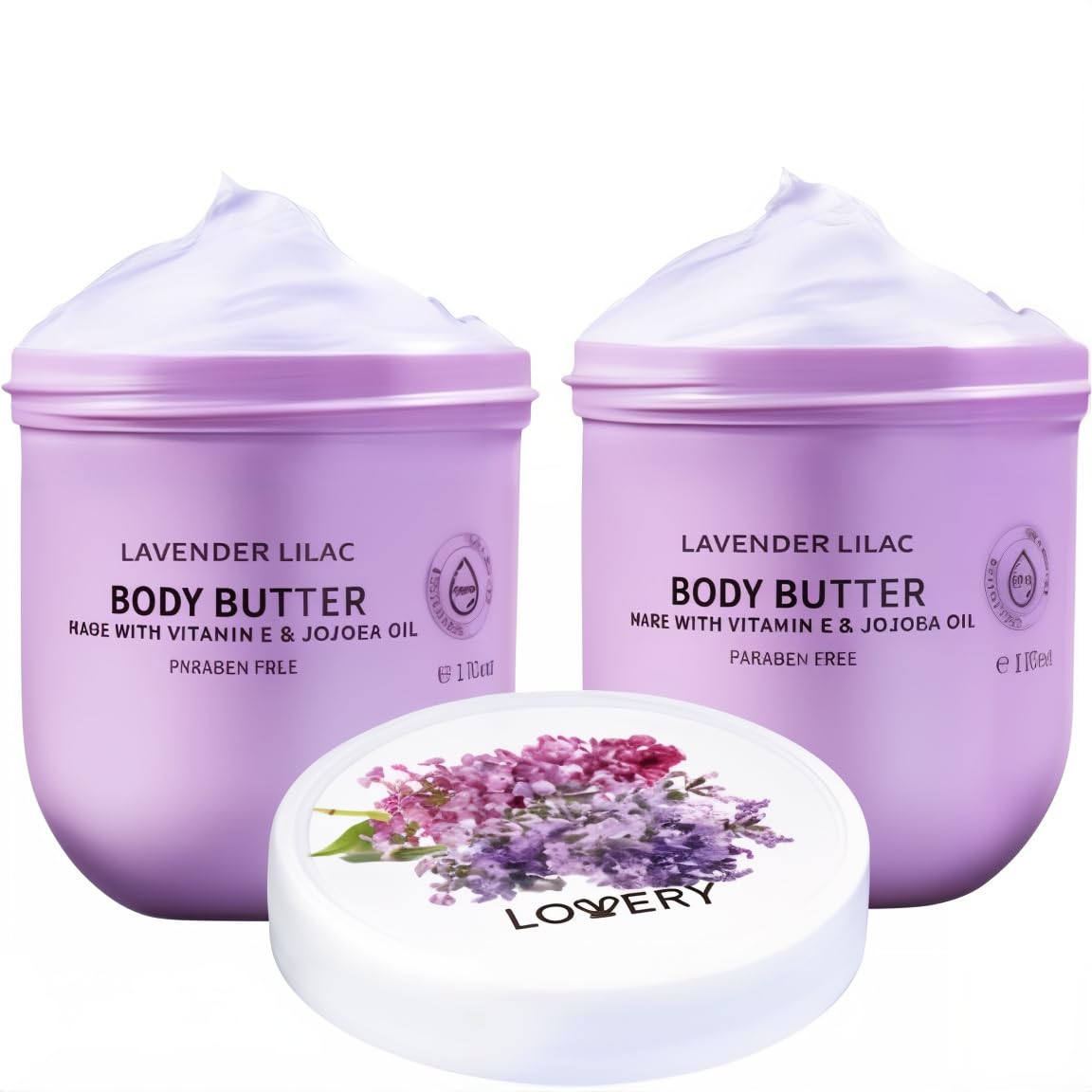 LOVERY Lavender Lilac Body Butter front view highlighting premium spa-inspired packaging for daily pampering