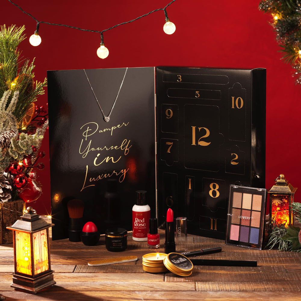 LOVERY pamper yourself in luxury message inviting daily indulgence during a celebration.