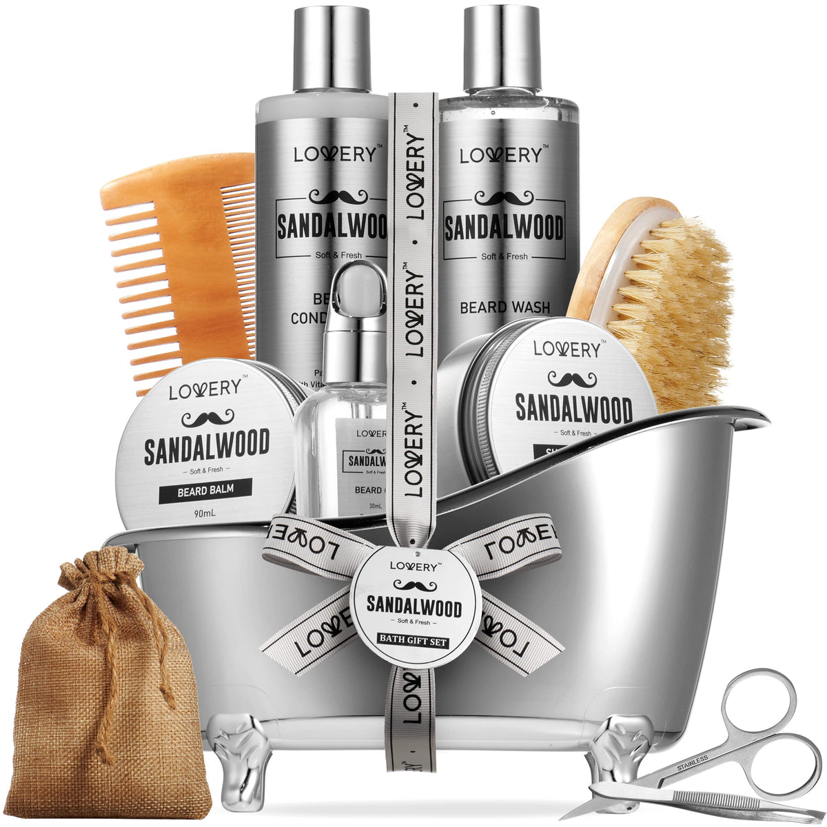 Lovery sandalwood beard wash bottle for a refreshing cleanse and hydrated beard