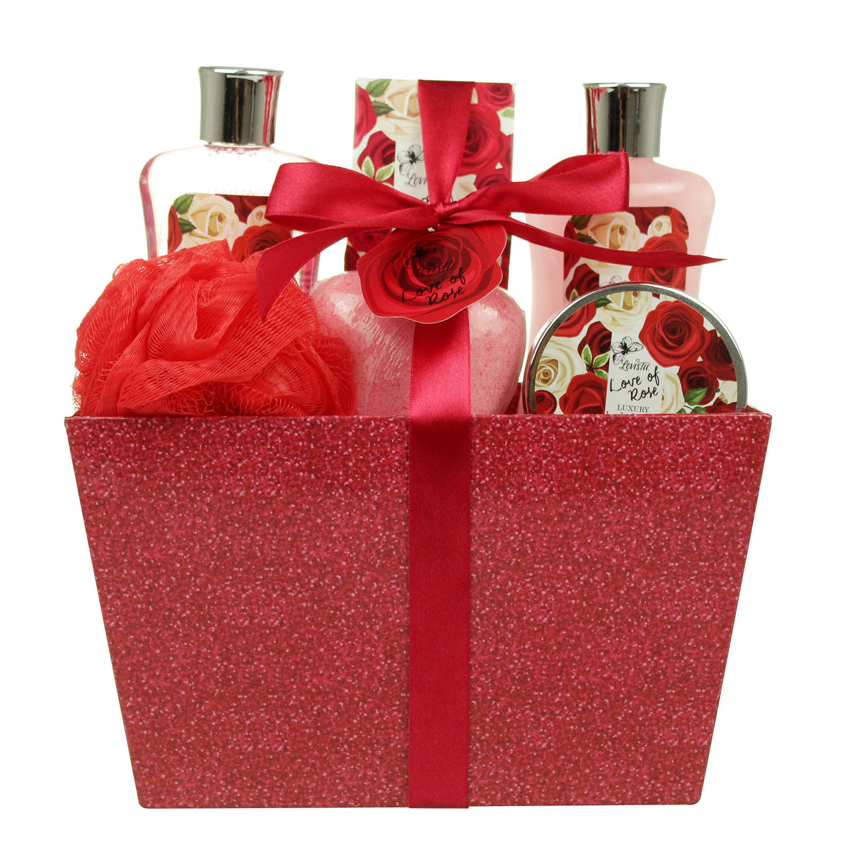LOVESTEE Love of Rose shower gel bottle for a mood-boosting morning cleanse.