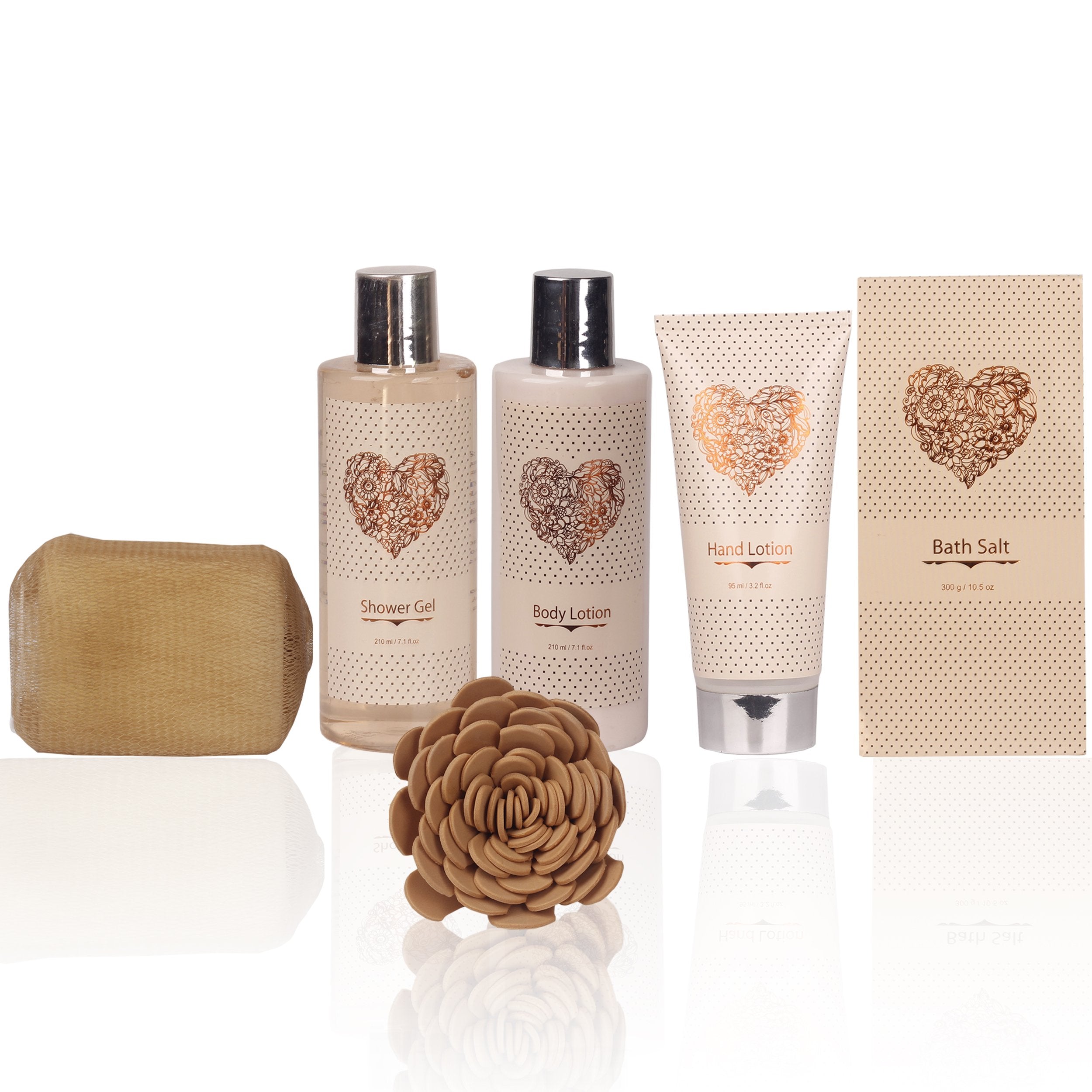 Lovestee vanilla spa basket Eva sponge for gentle exfoliation and cleansing