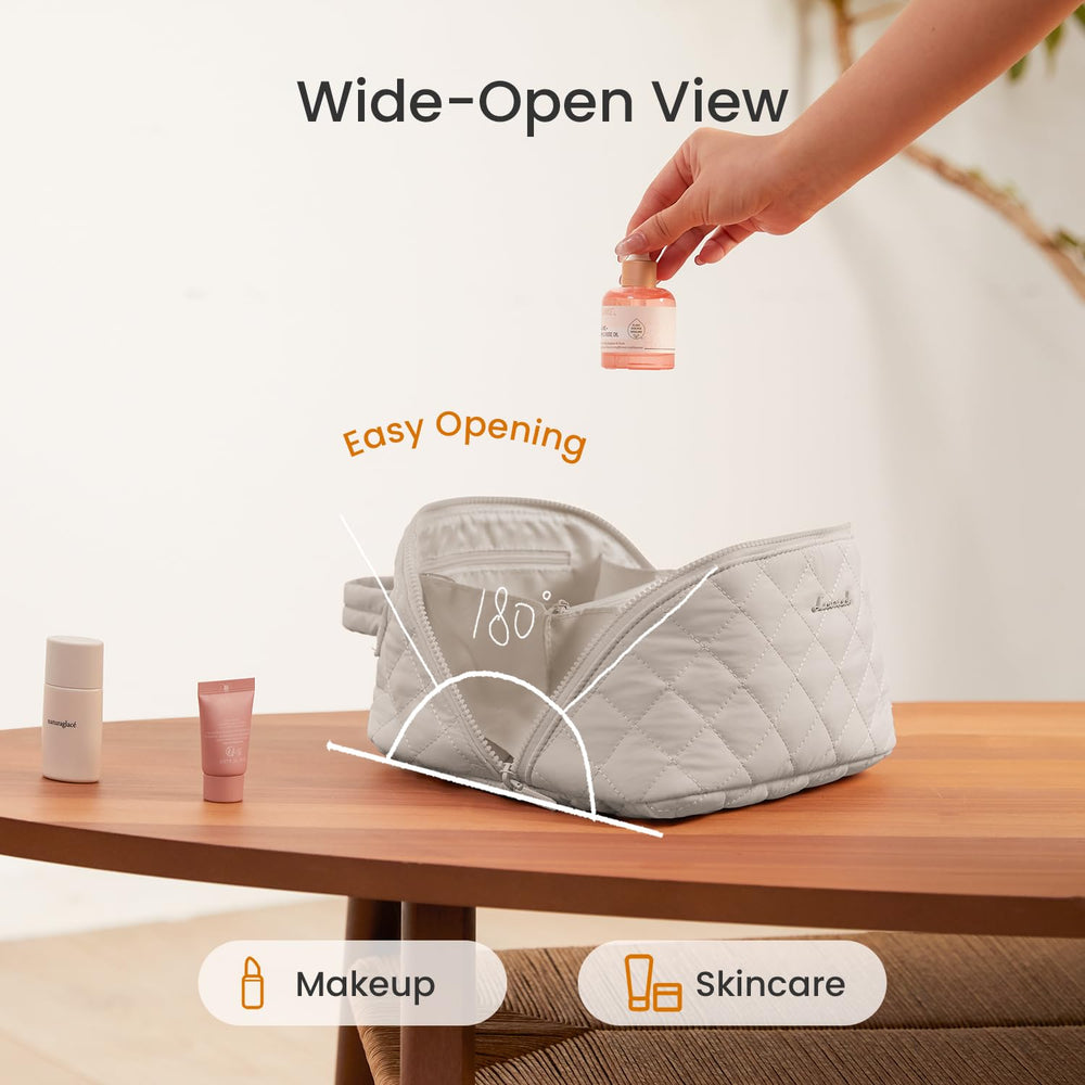 LOVEVOOK cosmetic bag with Puffy fabric cushions delicate items during travel