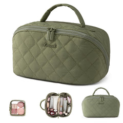 LOVEVOOK travel makeup bag open flat for quick access to full kit