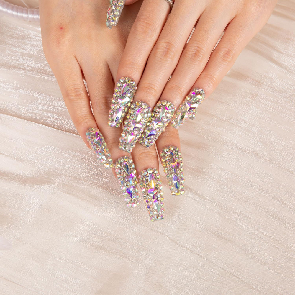 LOVFUL hands applying press-on nails in seconds for a salon-quality at-home look.