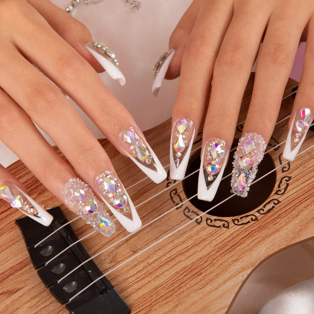 LOVFUL Aurora Light coffin-shape nails 1.3in showcase reusable design
