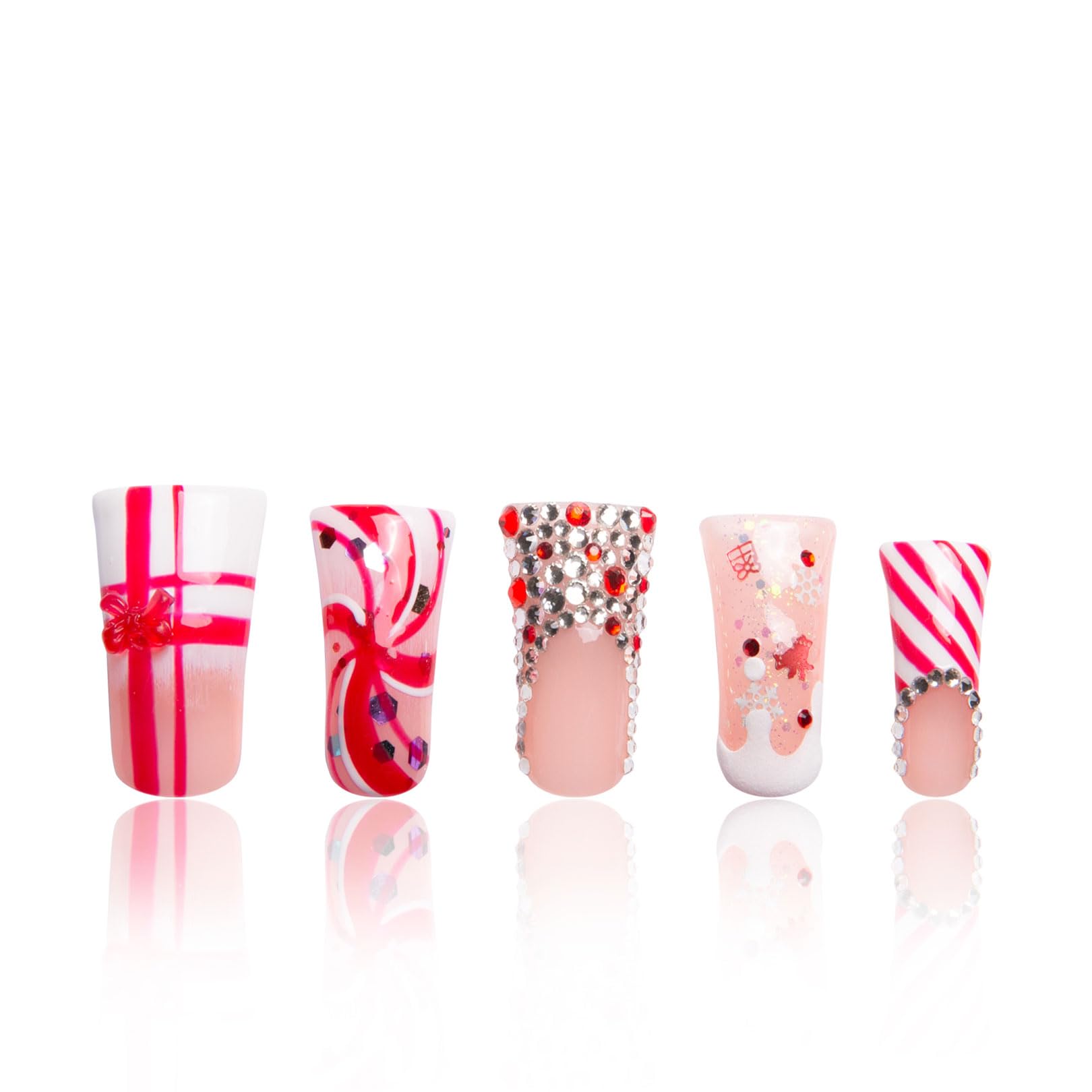 LOVFUL Christmas Gift nails with crystal full-cover design for at-home salon-quality wear