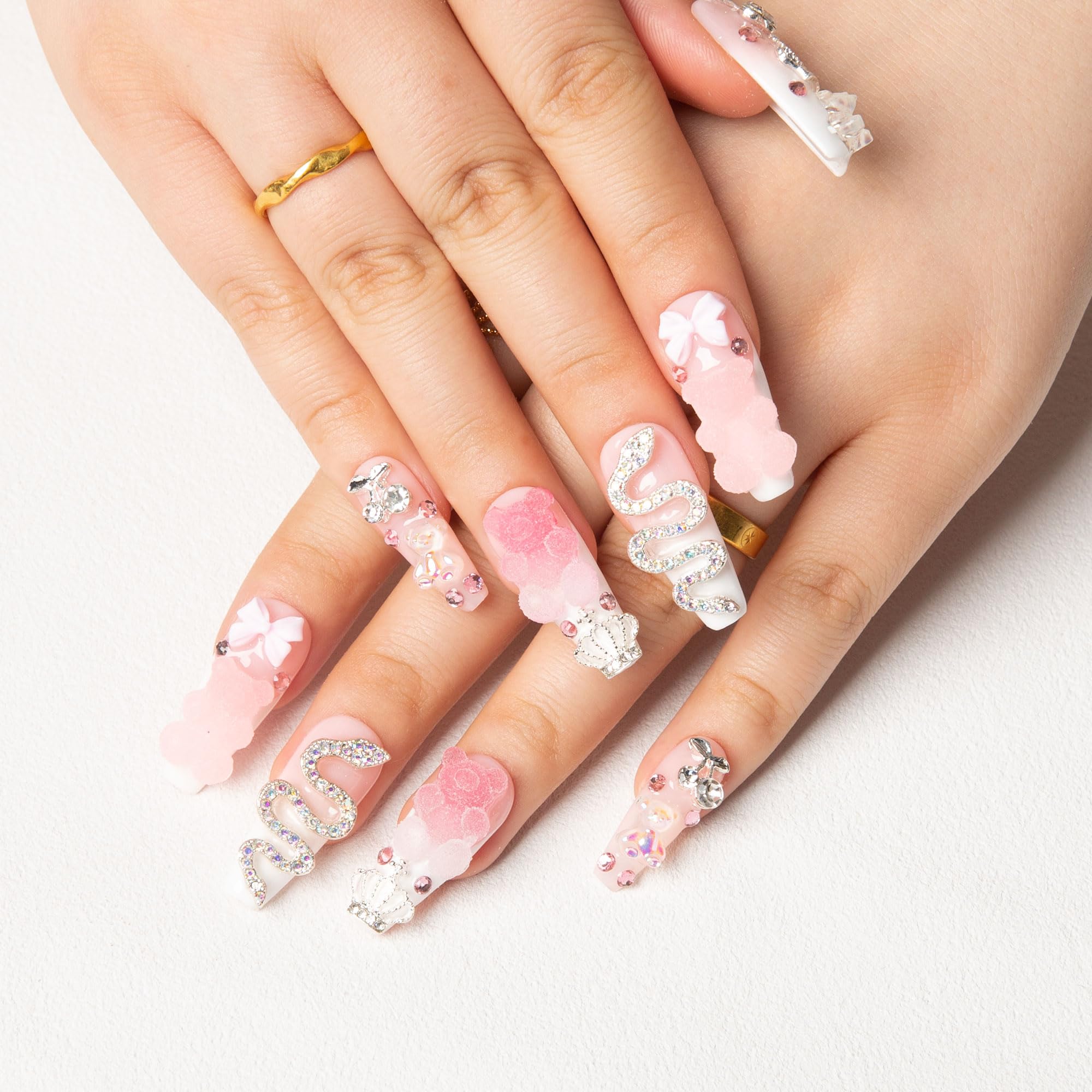 LOVFUL Marshmallo Gummy Bear Square nails acrylic-like strength and durability