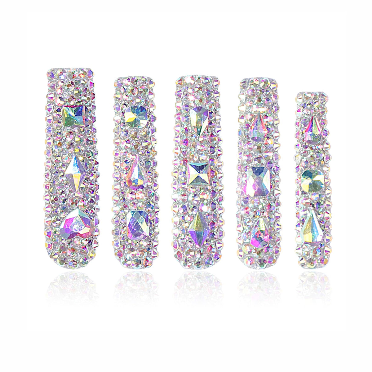 LOVFUL Eternal Stunning full crystal press-on nails with radiant shine for special events.