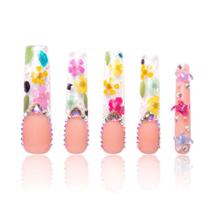 Lovful Flora press-on nails with full crystal coverage for salon-like results at home.
