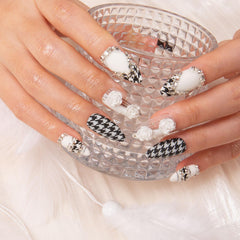Close-up of full-covered crystal detail on LOVFUL nails for a luxe look.