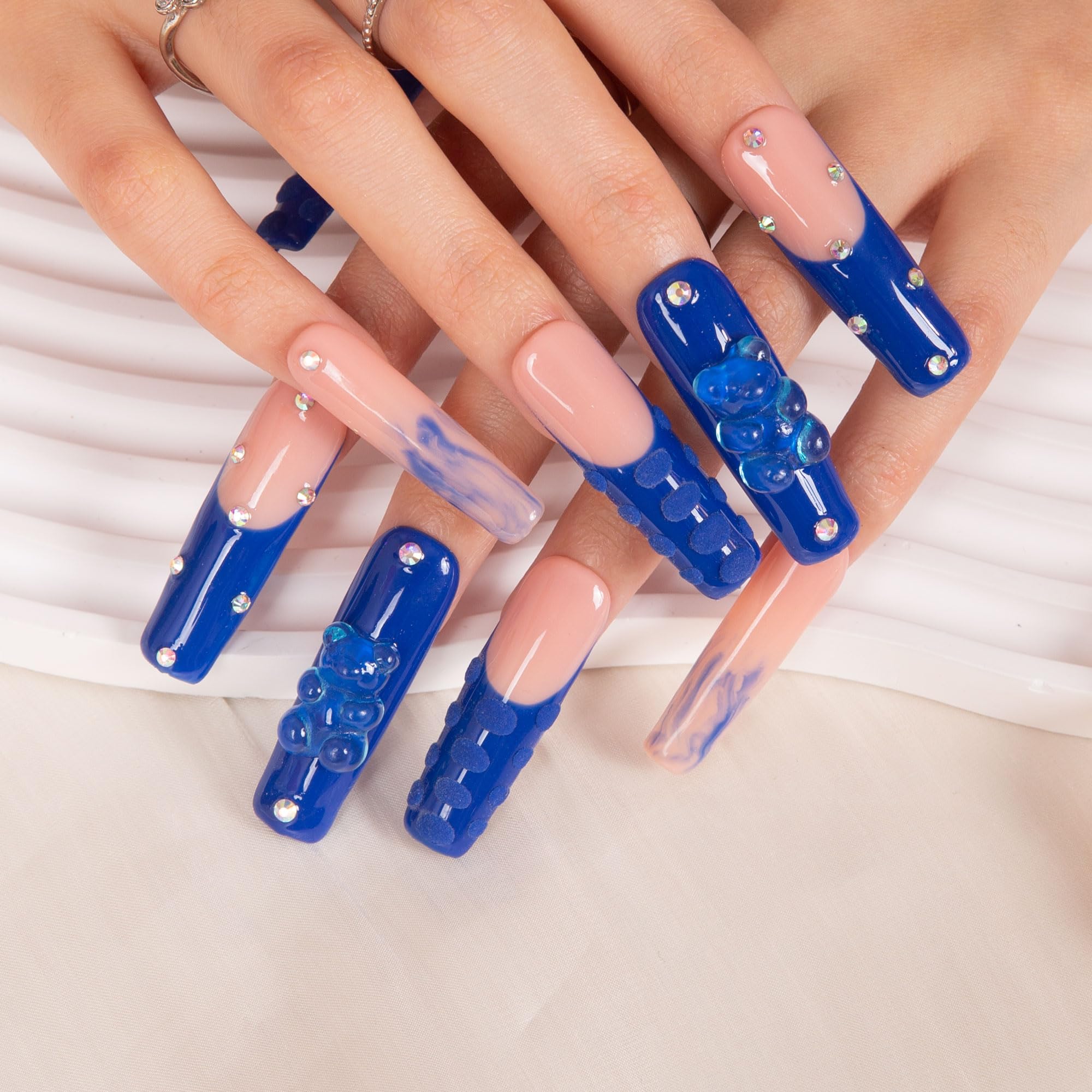 Lovful full-crystal nails offer bold, professional look with secure wear.