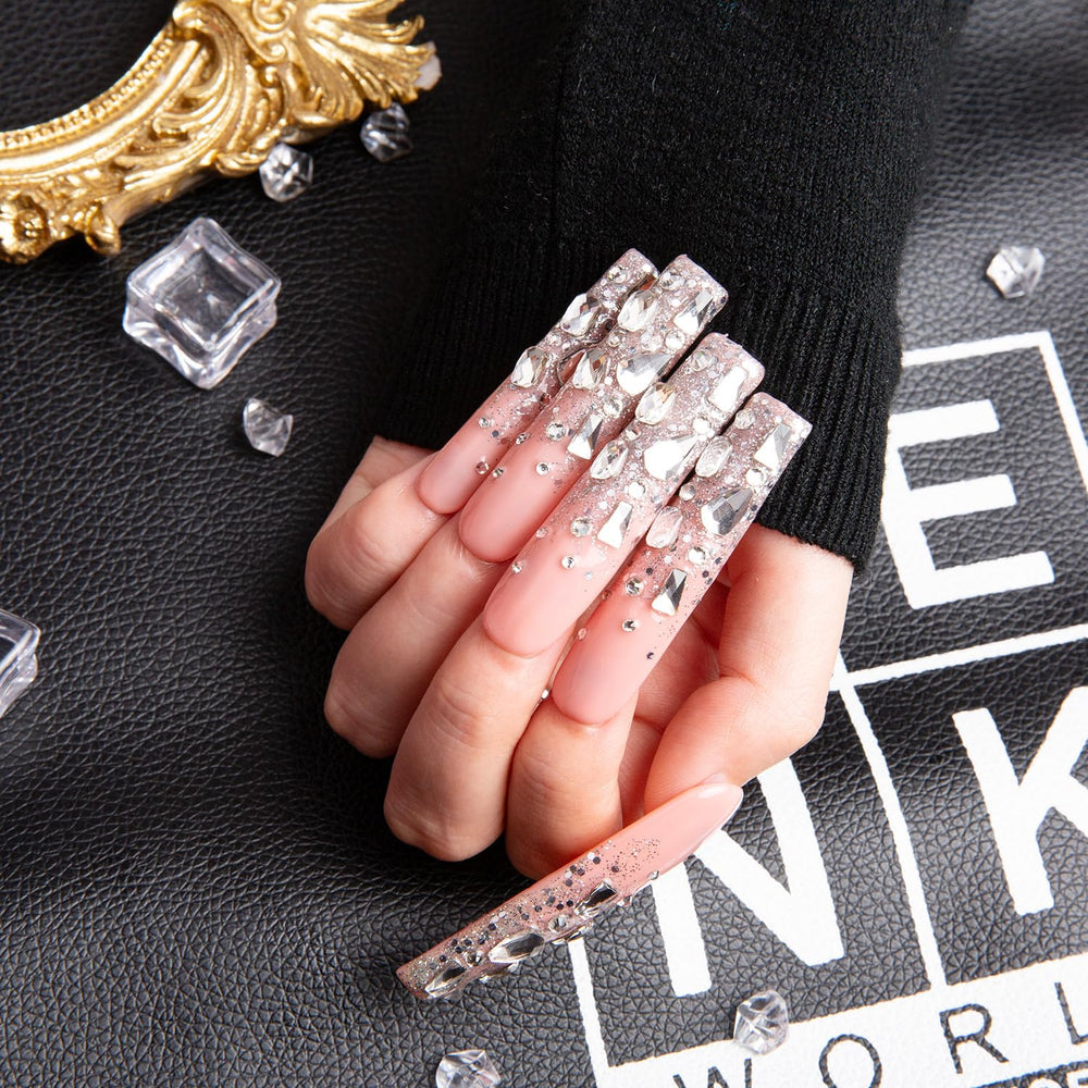 LOVFUL glitter rhinestone design nails add sparkle for events and photos