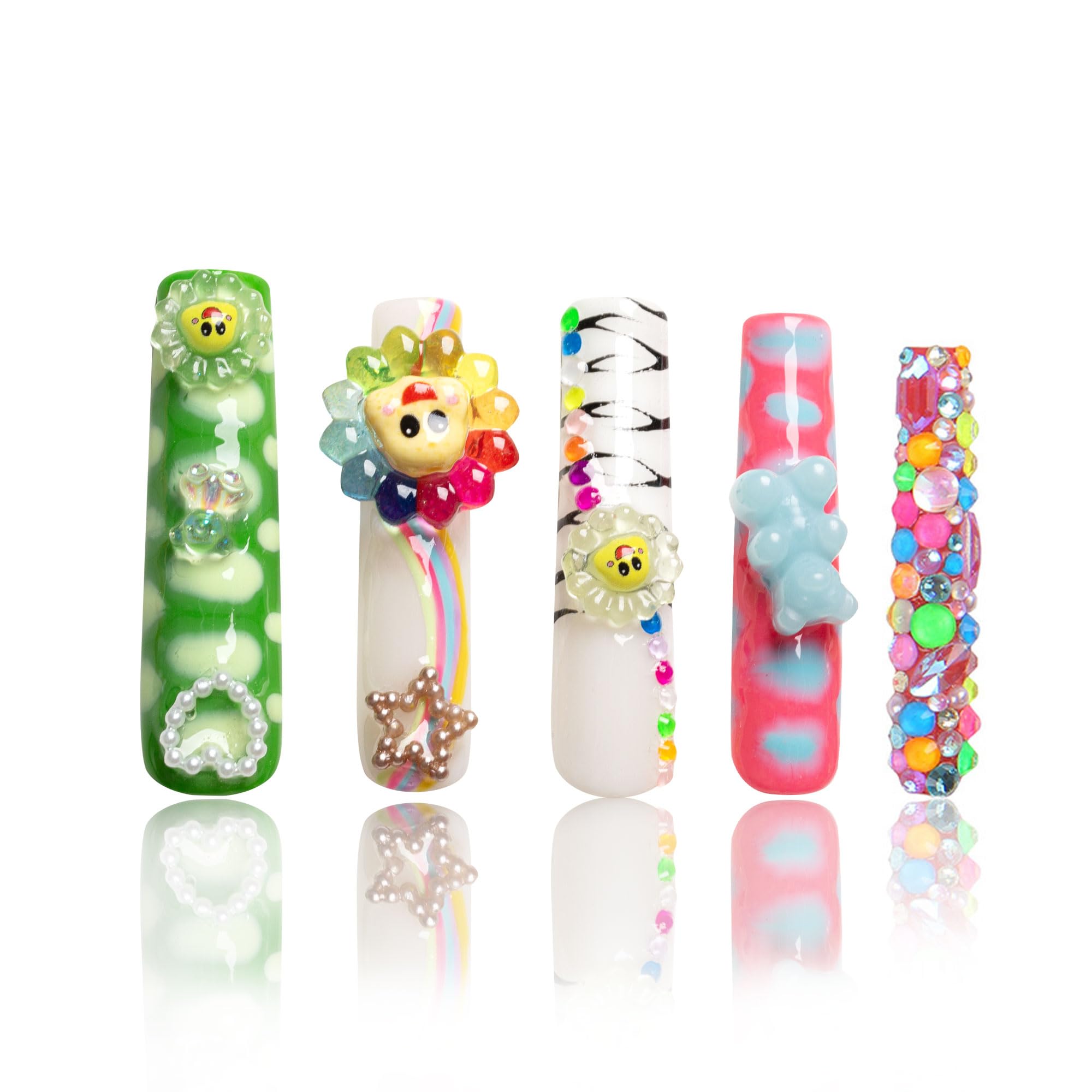 LOVFUL Lovkashi flower press-on nails for a secure, long-lasting square-long look.