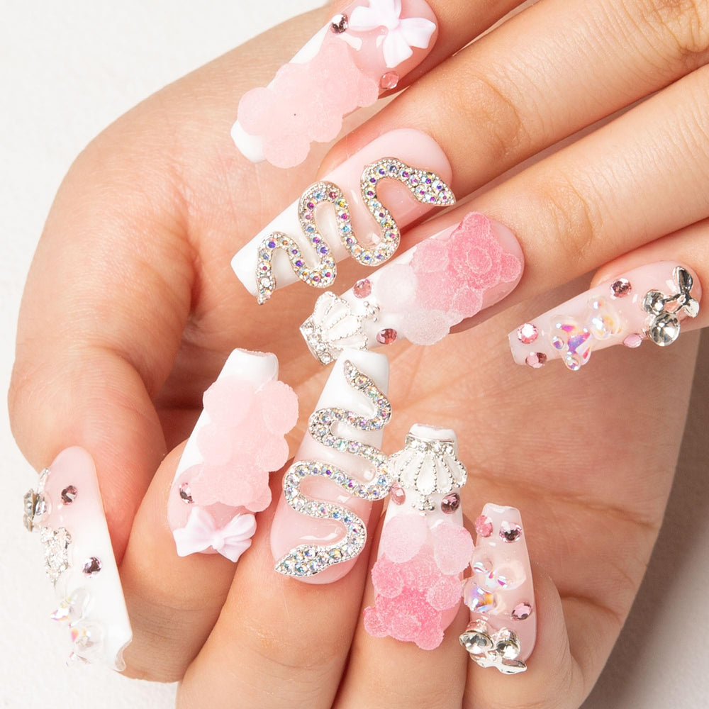 LOVFUL Marshmallo Gummy Bear Square nails easy at-home application