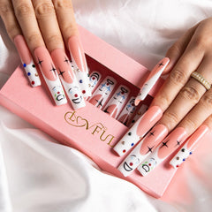 LOVFUL clown nails durable acrylic strength for multi-use, long-lasting wear