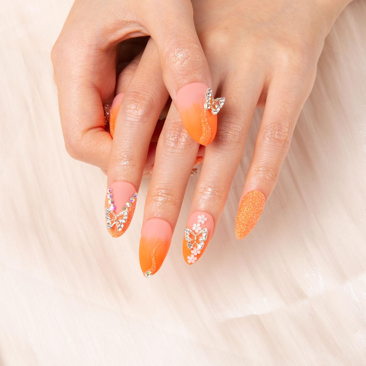 LOVFUL nails with crystal design and durable acrylic strength for long wear.