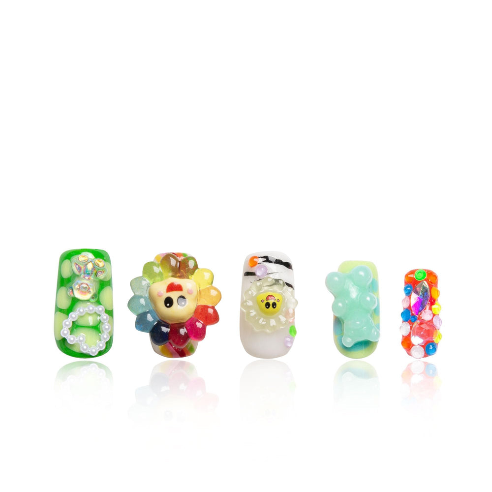 LOVFUL press-on nails with Lovkashi flower design showcase crystal sparkle for premium looks