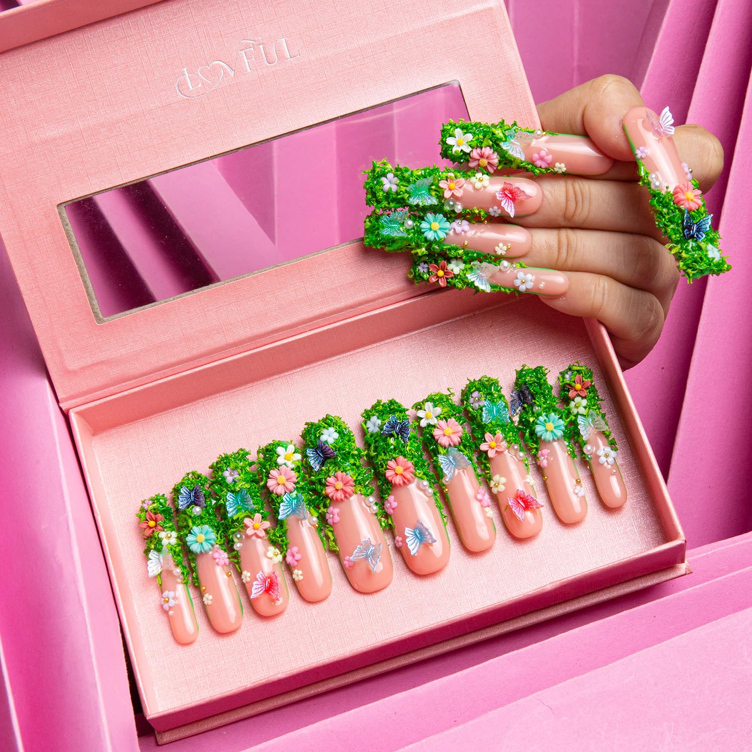 Lovful reusable nails in pack suitable for multiple wear options.