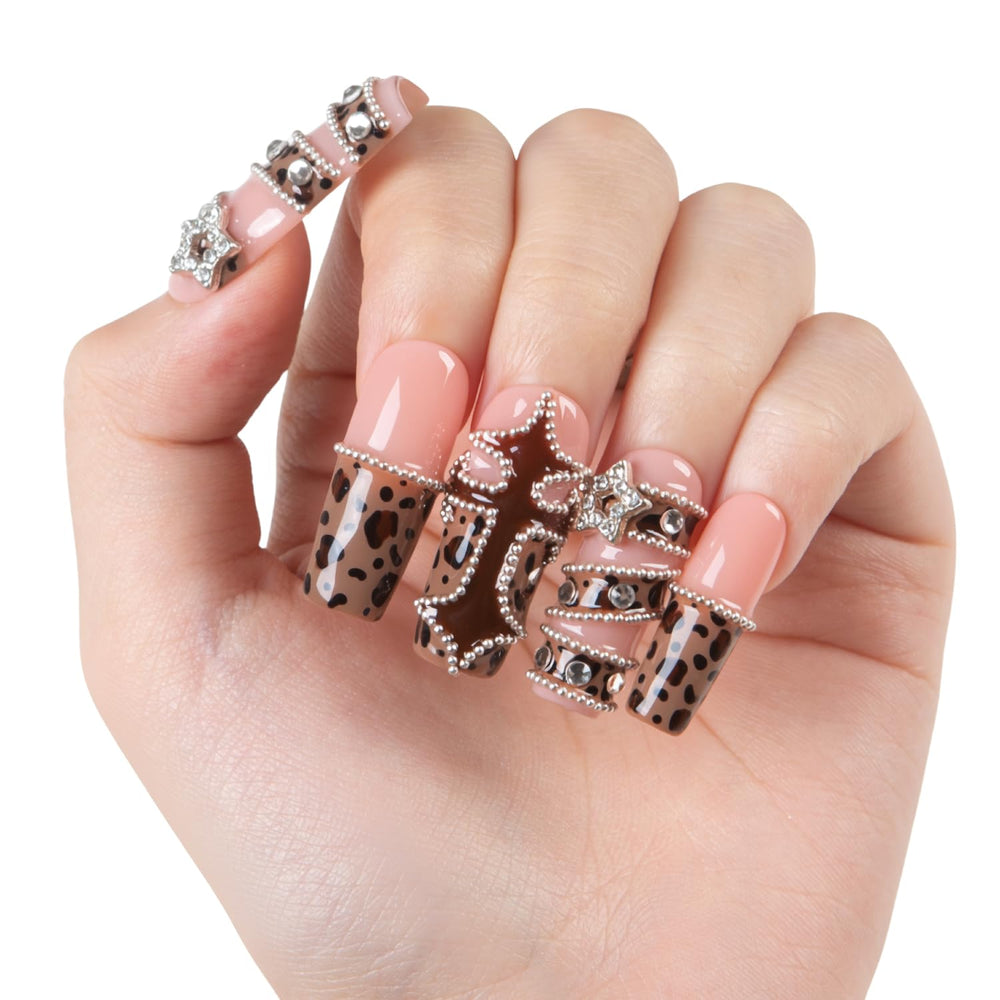 Lovful square classic press-on nails with 1.3 inch length for versatile wear.