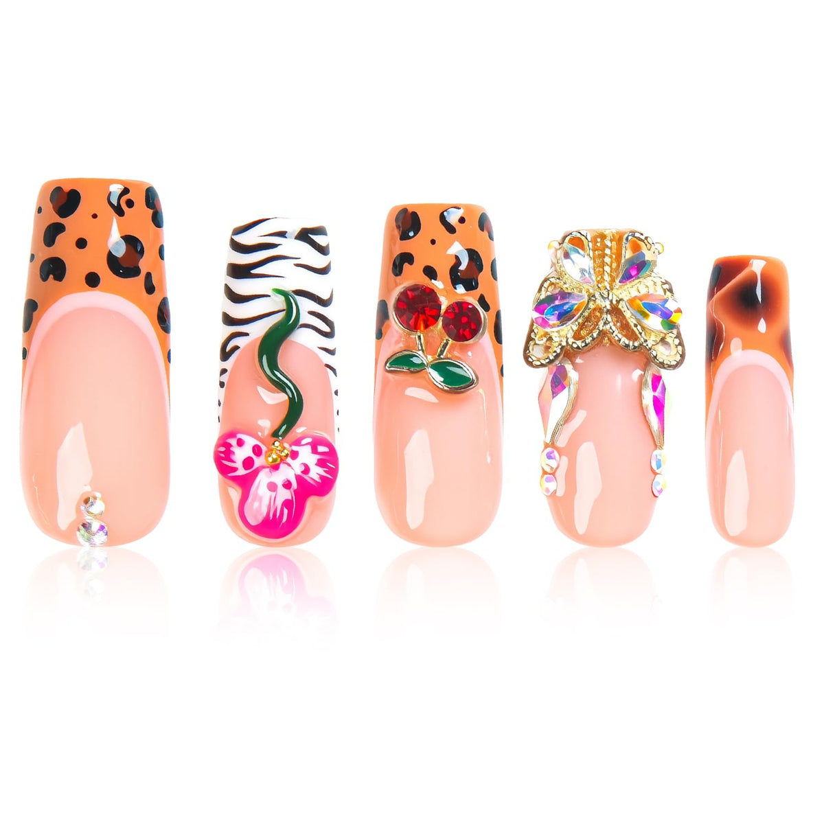 LOVFUL Square Fruit Energy nails set for salon-quality manicure at home.