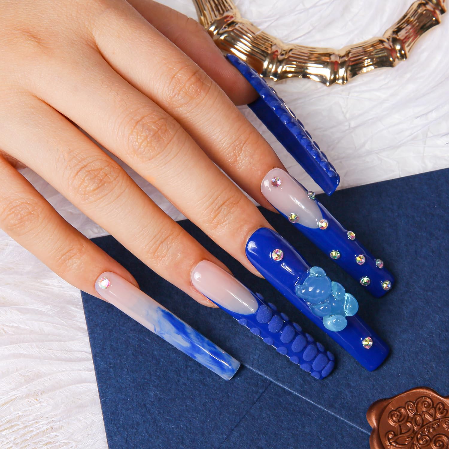 LOVFUL square long 2.2 in nails for bold, contemporary manicure.