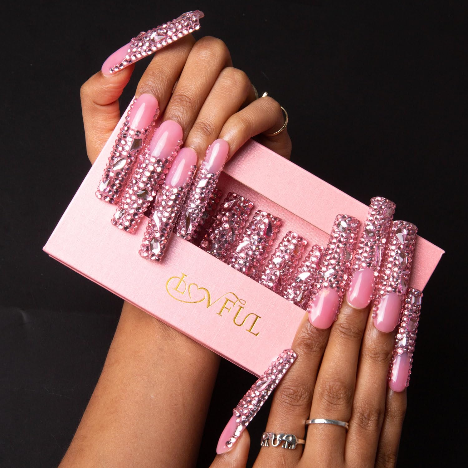 LOVFUL trendsetting design with pink tones and rhinestones