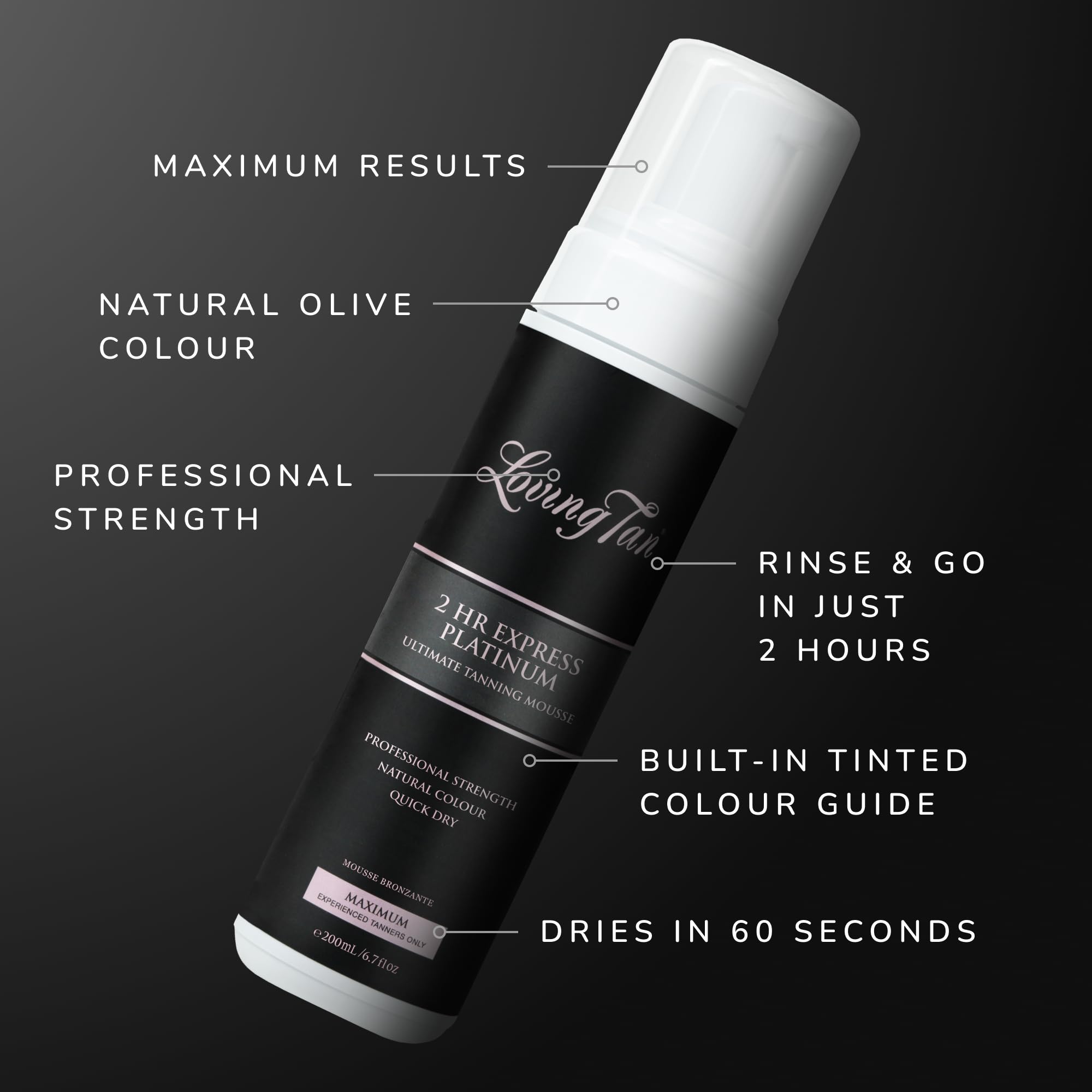 Loving Tan Platinum 2 HR Express mousse leaves no sticky residue after drying