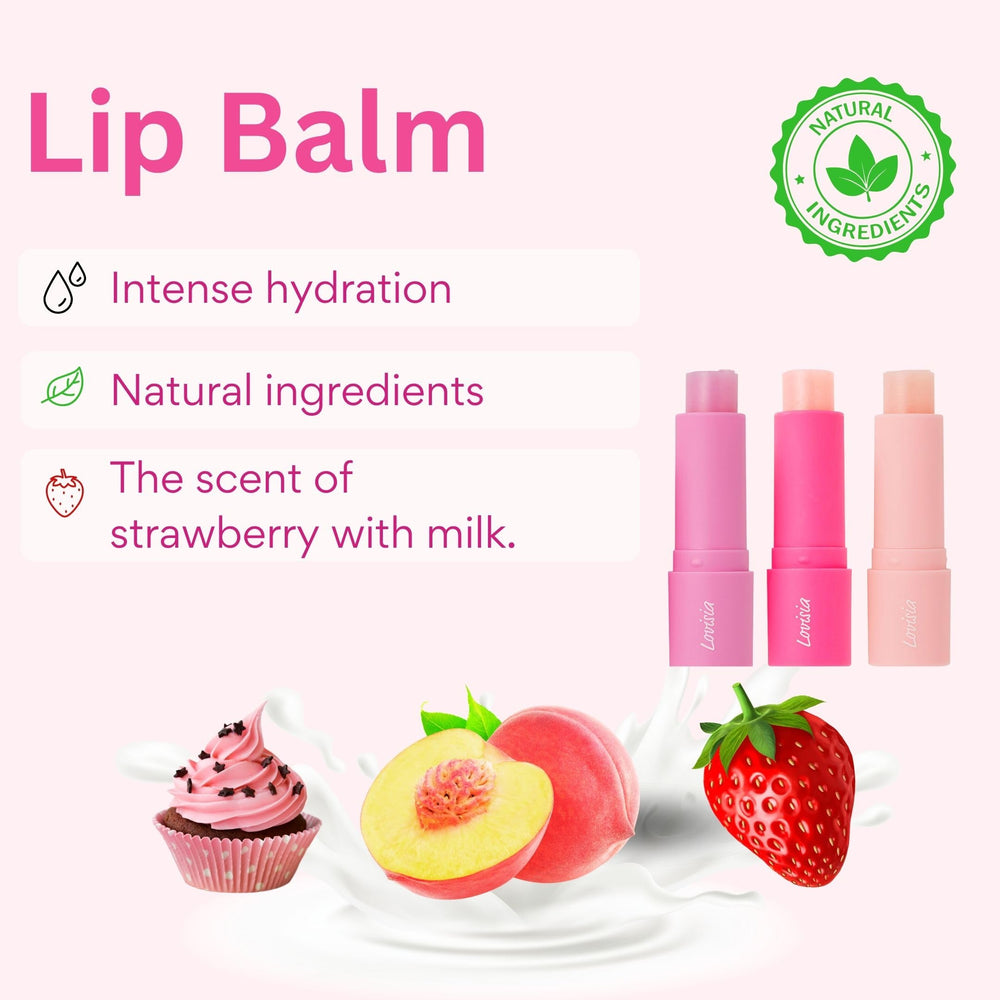 Strawberry peach cake flavor adds a playful scent for daily use.