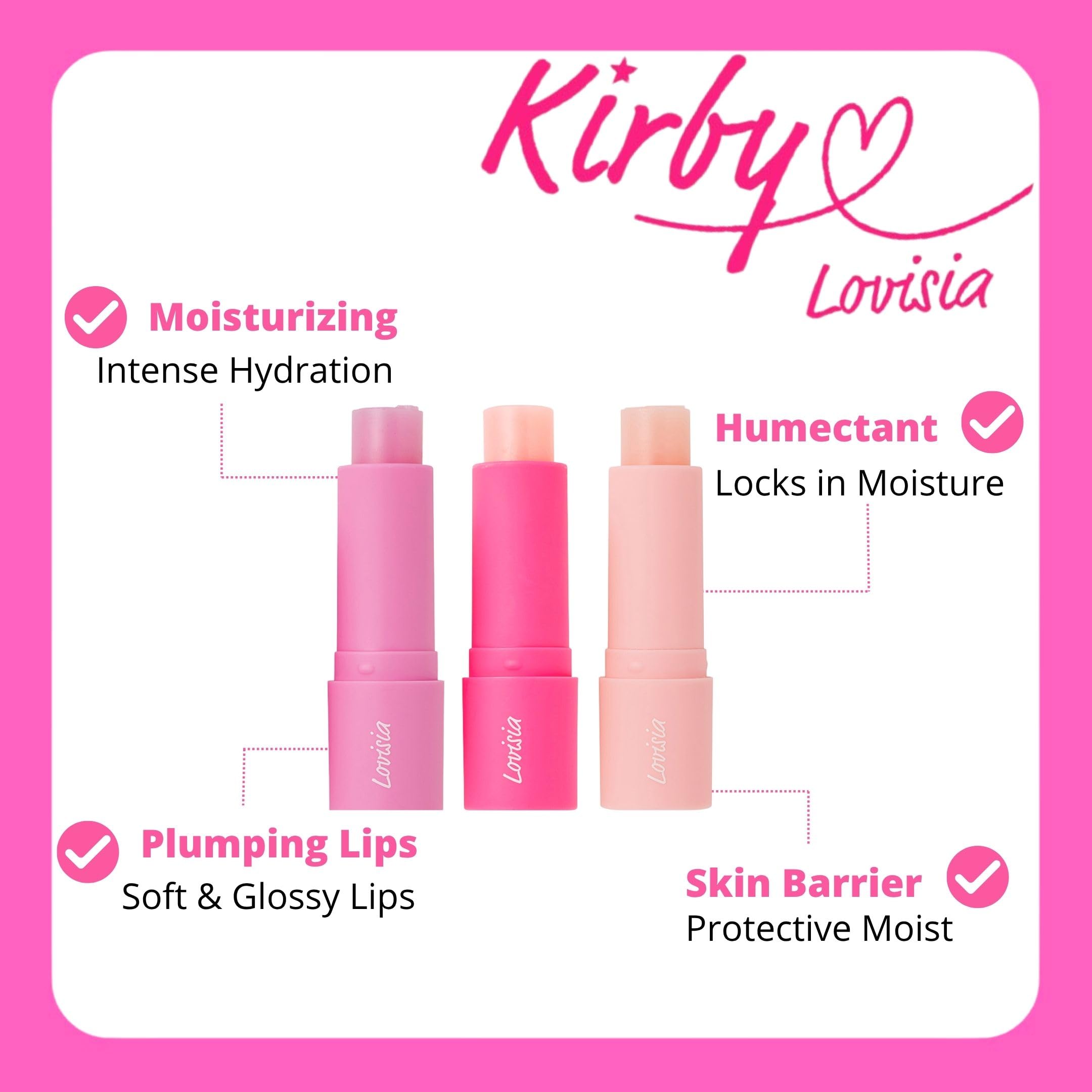 Honey moisture keeps Lovisia Kirby lips soft and comfortable all day.