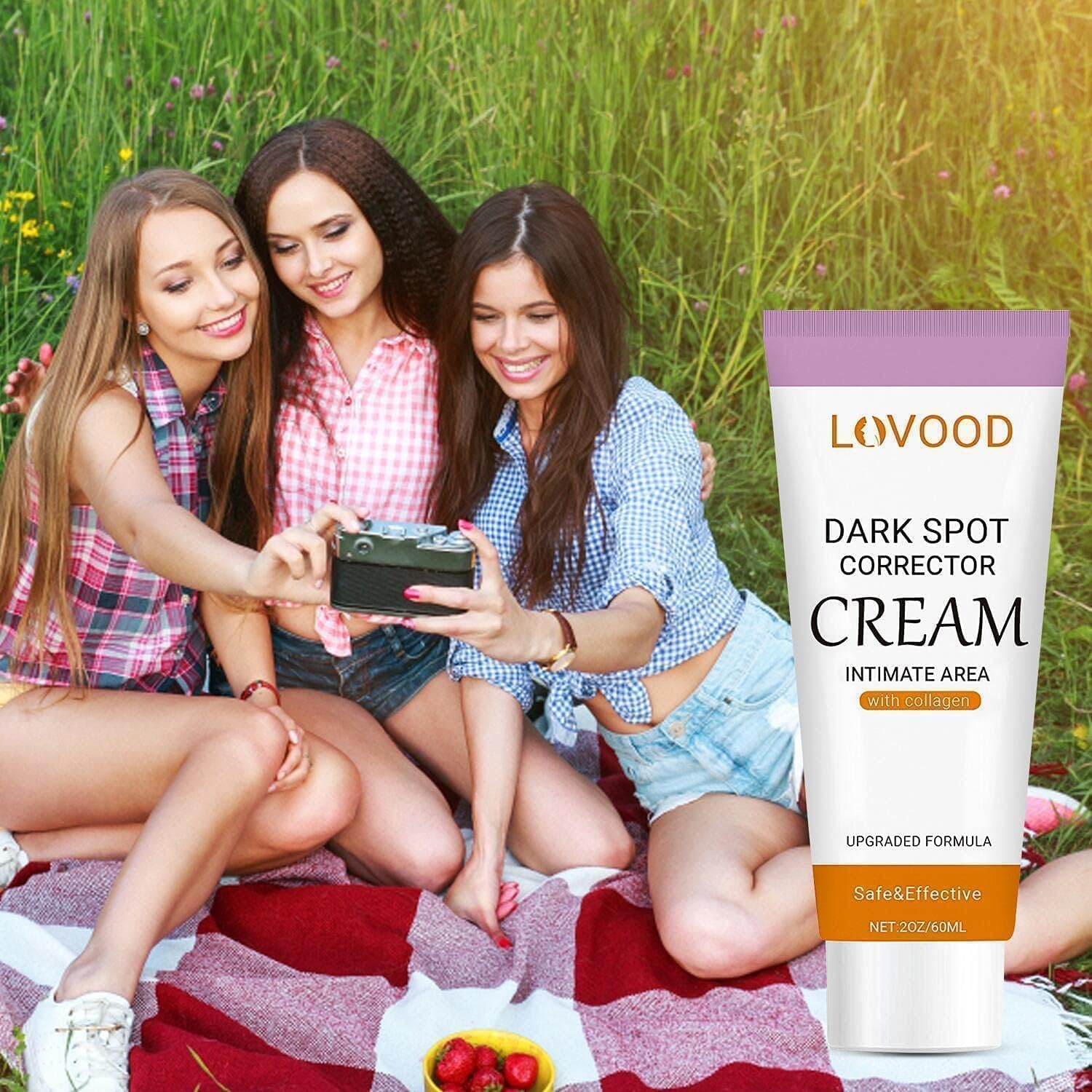 Lips treated with LOVOOD for hydrated skin and smoother appearance.