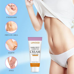 LOVOOD cream on the neck for a radiant, balanced complexion.