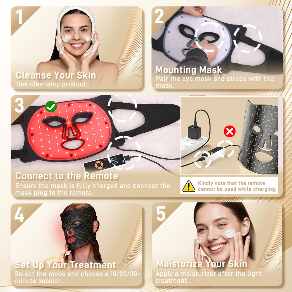Lovsheme red light mask remote control enables quick mode and timing adjustments.
